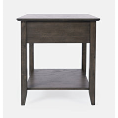 End Table with Drawer and Shelf, Solid and Manufactured Wood