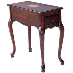 End Table with Drawer and Solid Wood Frame in Cherry