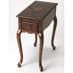 End Table with Drawer and Solid Wood Frame in Cherry