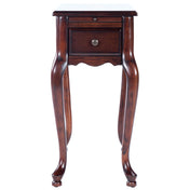 End Table with Drawer and Solid Wood Frame in Cherry