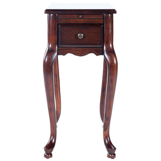 End Table with Drawer and Solid Wood Frame in Cherry