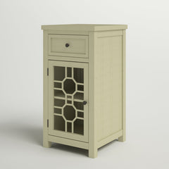 End Table with Drawer and Two Shelves, Solid and Engineered Wood