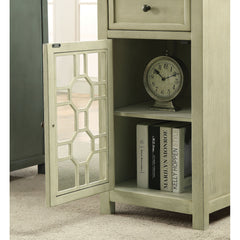 End Table with Drawer and Two Shelves, Solid and Engineered Wood