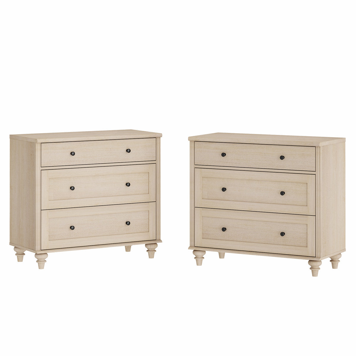 End Table with Drawers in Beige P2 Grade MDF