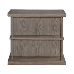 End Table with Four Shelves, Beige Wood Top and Light Brown Base