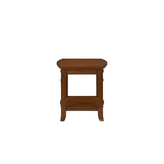 End Table with Lower Shelf, Wood in Warm Cherry Finish