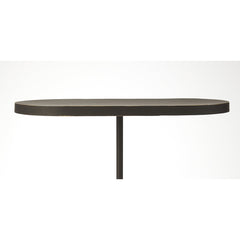 End Table with Pedestal Base, Black and Gold Wood and Metal