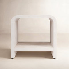 End Table with Shelf Storage, 24 in Square, Solid and Manufactured Wood