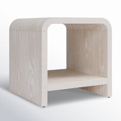 End Table with Shelf Storage, 24 in Square, Solid and Manufactured Wood