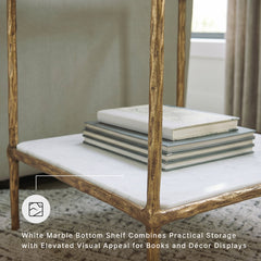 End Table with Storage, Clear Glass Top and Aluminum Base