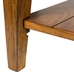 End Table with Storage Drawer and Open Shelf in Oak