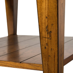 End Table with Storage Drawer and Open Shelf in Oak