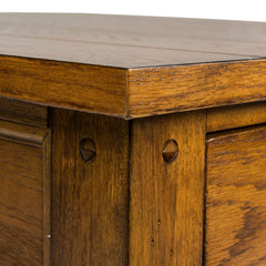 End Table with Storage Drawer and Open Shelf in Oak