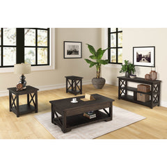 End Table with Storage, Solid Maple, Brown, Slat Top, Four Legs