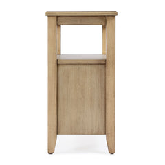 End Table with Two Drawers and Shelf in Solid and Engineered Wood