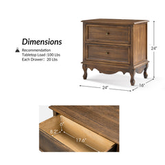 End Tables, Set of 2, Solid and Engineered Wood, Walnut