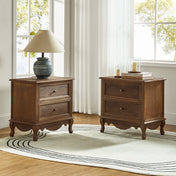 End Tables, Set of 2, Solid and Engineered Wood, Walnut