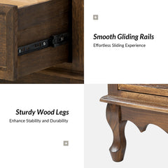 End Tables, Set of 2, Solid and Engineered Wood, Walnut
