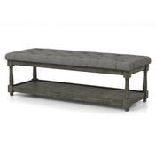 Entryway Bench, 48 in Wide with Tufted Fabric Seat