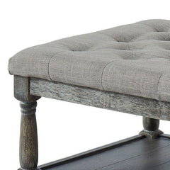 Entryway Bench, 48 in Wide with Tufted Fabric Seat