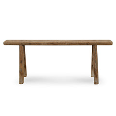 Entryway Bench, 50 in W, Brown Solid Wood