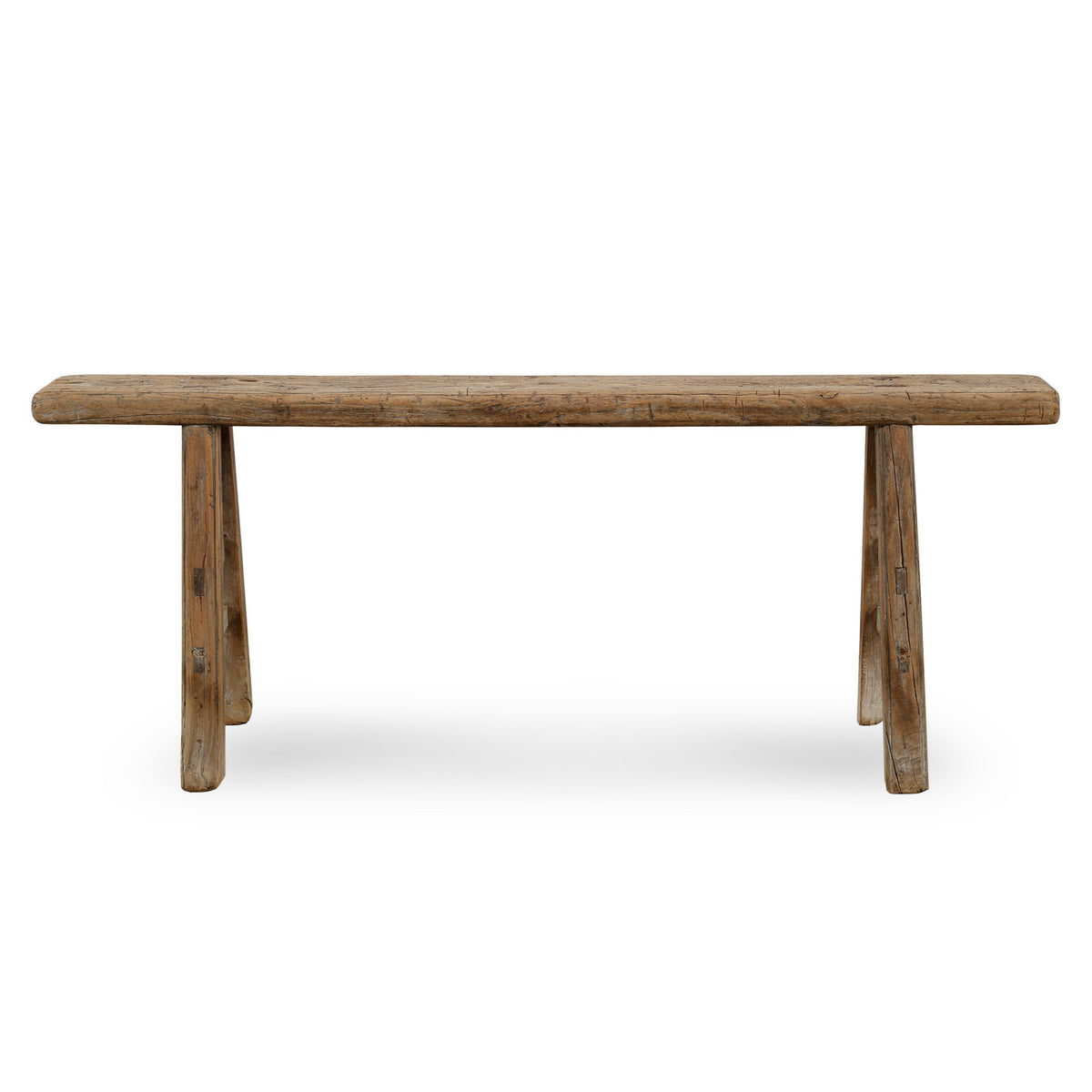Entryway Bench, 50 in W, Brown Solid Wood