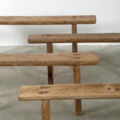 Entryway Bench, 50 in W, Brown Solid Wood