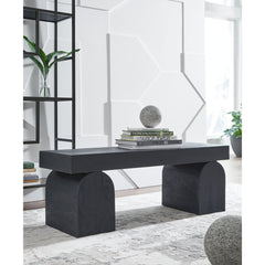 Entryway Bench, 50 Inch Wide, Black Solid Wood with Gray Legs