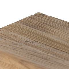 Entryway Bench, 60 in Wide, Natural Elm with Solid Wood Legs