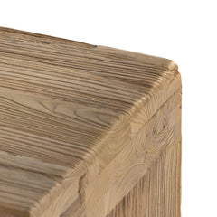 Entryway Bench, 60 in Wide, Natural Elm with Solid Wood Legs