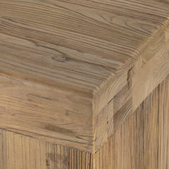 Entryway Bench, 60 in Wide, Natural Elm with Solid Wood Legs