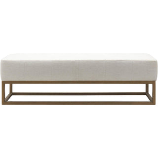 Entryway Bench, 60 in Wide with Polyester and Linen Upholstery