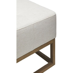 Entryway Bench, 60 in Wide with Polyester and Linen Upholstery