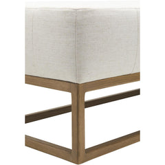 Entryway Bench, 60 in Wide with Polyester and Linen Upholstery