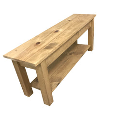 Entryway Bench, 72-Inch, Solid Wood with Golden Oak Finish
