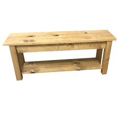 Entryway Bench, 72-Inch, Solid Wood with Golden Oak Finish