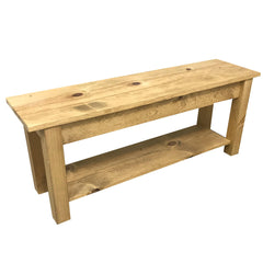 Entryway Bench, 72-Inch, Solid Wood with Golden Oak Finish