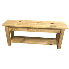 Entryway Bench, 72-Inch, Solid Wood with Golden Oak Finish