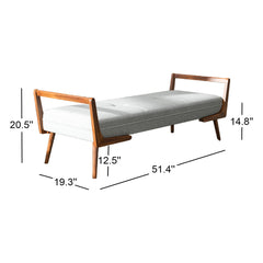Entryway Bench, Button-Tufted Dark Gray Polyester Blend with Solid Wood Legs