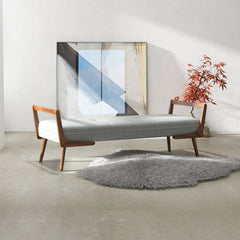 Entryway Bench, Button-Tufted Dark Gray Polyester Blend with Solid Wood Legs
