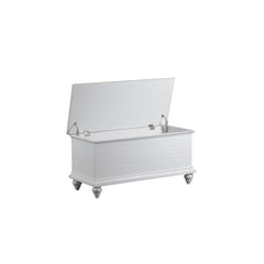 Entryway Bench in Bright White with Storage and Turned Legs