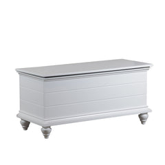 Entryway Bench in Bright White with Storage and Turned Legs