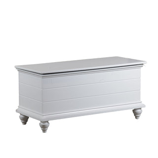 Entryway Bench in Bright White with Storage and Turned Legs