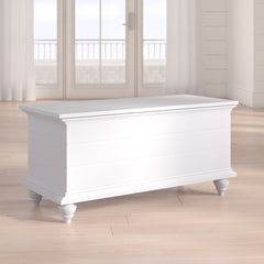 Entryway Bench in Bright White with Storage and Turned Legs