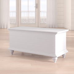 Entryway Bench in Bright White with Storage and Turned Legs