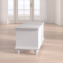 Entryway Bench in Bright White with Storage and Turned Legs