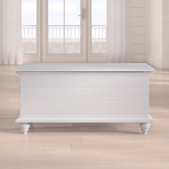 Entryway Bench in Bright White with Storage and Turned Legs