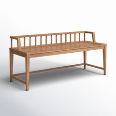 Entryway Bench, Seats 2, Belgian Wheat Finish, Slat Back