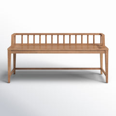 Entryway Bench, Seats 2, Belgian Wheat Finish, Slat Back