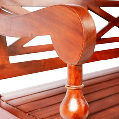 Entryway Bench, Seats 3, Solid Mahogany, Light Brown